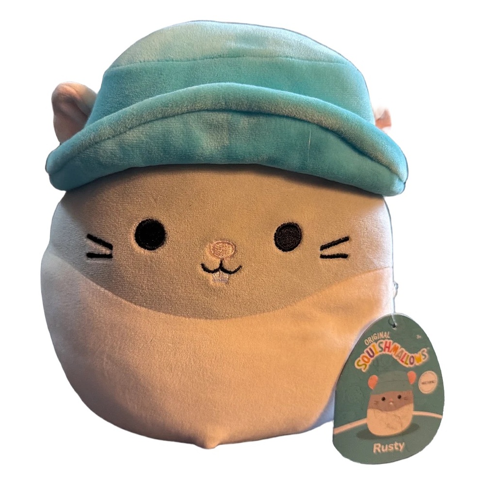 Squishmallows Rusty the Rat in Blue Hat Plush Kellytoy Stuffed Animal w/ Tag